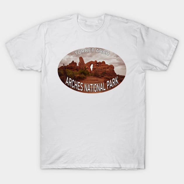 Arches National Park Turret Arch T-Shirt by stermitkermit